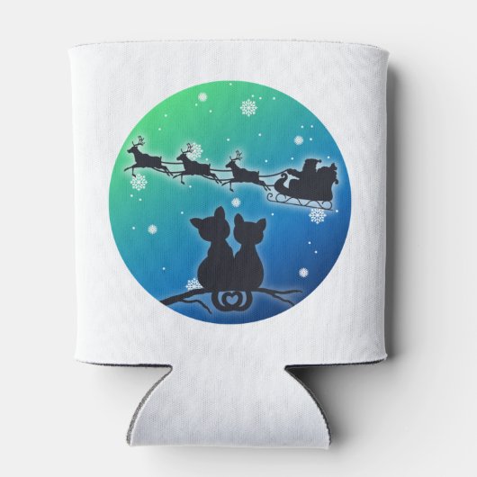 サンタそり猫好きおもしろいクリスマス 缶クーラー (裏面)