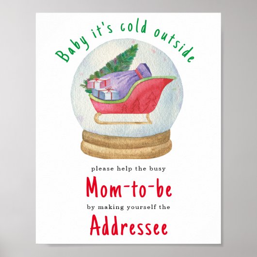 サンタそり – お母さんにお迎え ポスター (正面)