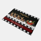 サンタそり&トナカイ ドアマット (アングル)