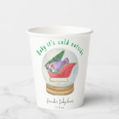 サンタそり – ベビー外は寒い 紙コップ (裏面)