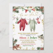 サンタつるベビーの洋服ジェンダーの発表 招待状 (正面)