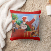 サンタとそのヘルパー クッション (ブランケット)