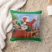 サンタとそのヘルパー クッション (ブランケット)