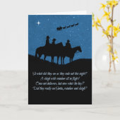 サンタとそりでカウボーイクリスマス カード (黄色い花)