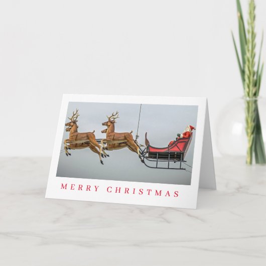 サンタとそりのイチジクのビュークリスマスカード シーズンカード (正面)