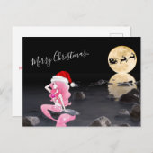サンタとそりのメリークリスマスの人魚 シーズンポストカード (正面/裏面)