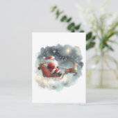 サンタとそりを夜空に ポストカード (スタンド正面)