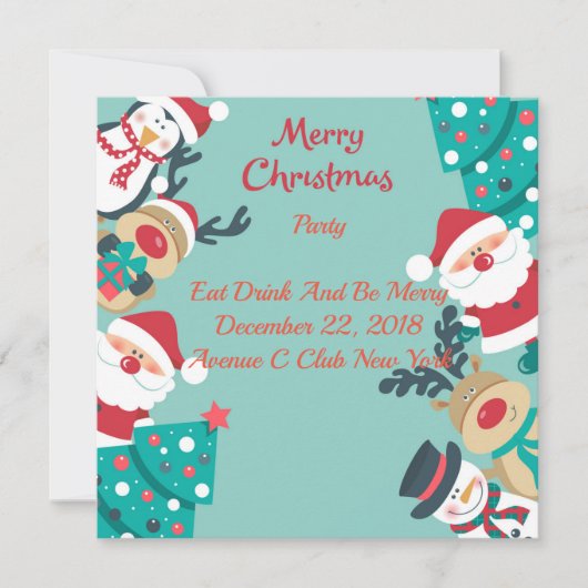 サンタとのクリスマス 招待状 (正面)