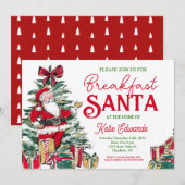 サンタとの朝食への招待 招待状 (正面/裏面)