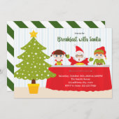 サンタとの朝食パーティー招待状 招待状 (正面/裏面)