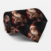 サンタとアビシニアン猫フェスティバルクリスマス ネクタイ (ロール)