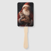 サンタとアビシニアン猫フェスティバルクリスマス ハンドファン (正面)