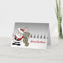サンタとアメリカ軍人のかわいいクリスマス