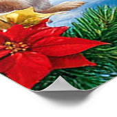 サンタとウサギの冬の壁飾り クリスマス用 ポスター (角)
