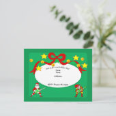サンタとエルフのジャミングクリスマス パーティー招待状 招待状 (スタンド正面)