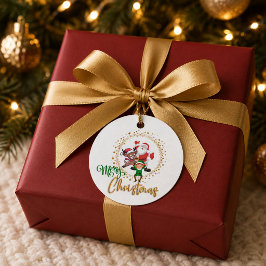 サンタとエルフのハッピークリスマスパーソナライズドグッズ フェイバータグ