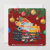 サンタとオーナメントのクリスマス シーズンカード (正面)