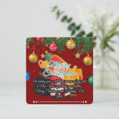 サンタとオーナメントのクリスマス シーズンカード (スタンド正面)