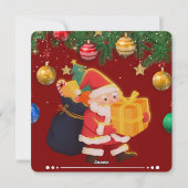 サンタとオーナメントのクリスマス シーズンカード (裏面)