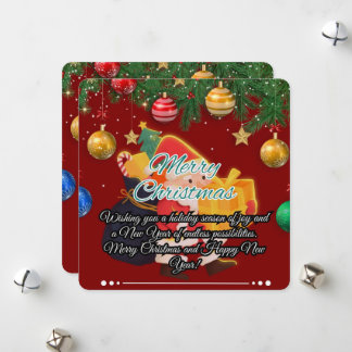 サンタとオーナメントのクリスマス シーズンカード