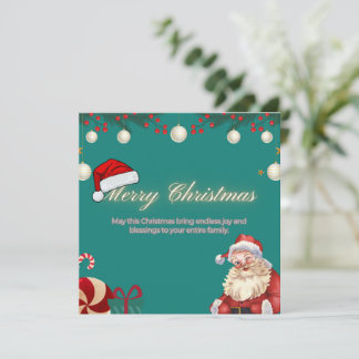 サンタとオーナメントのクリスマス シーズンカード
