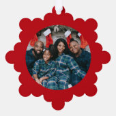 サンタとカスタムの写真と名前 オーナメントカード (裏面)