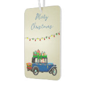 サンタとギフトと美しいクリスマスブルーカー カーエアーフレッシュナー (左)