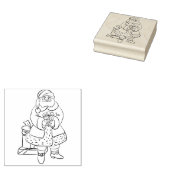 サンタとギフトアートスタンプ ラバースタンプ (押印)
