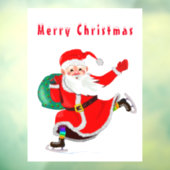 サンタとギフトクリスマスウィンドウにしがみつく ウィンドウサイン (シート3)