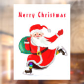 サンタとギフトクリスマスウィンドウにしがみつく ウィンドウサイン (シート2)