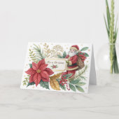 サンタとギフトクリスマスカード サンキューカード (正面)