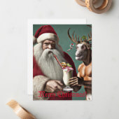 サンタとクランプスのクリスマスカード ノートカード (正面/裏面インサイチュ)
