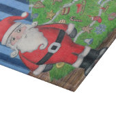サンタとクリスマスツリーのガラス切り板 カッティングボード (角)