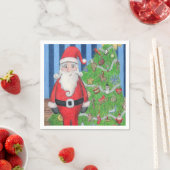 サンタとクリスマスツリー スタンダードカクテルナプキン (インサイチュ)