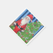 サンタとクリスマスツリー スタンダードカクテルナプキン (角)