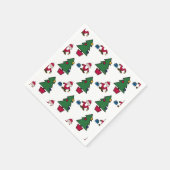 サンタとクリスマスツリー スタンダードカクテルナプキン (角)