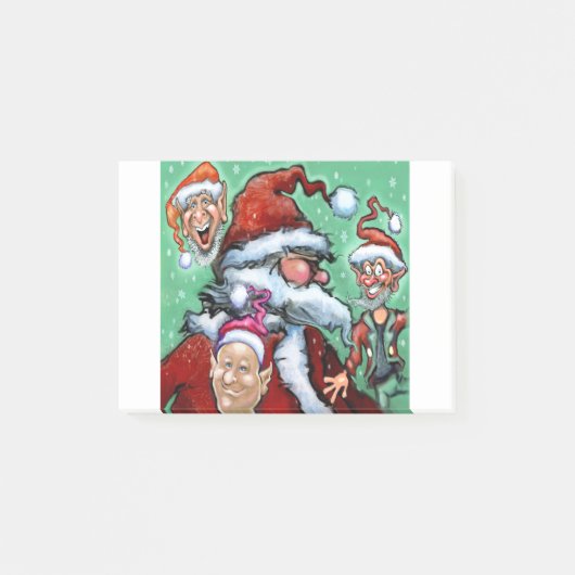 サンタとクリスマス小人 ポストイット (正面)