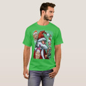 サンタとクリスマス小人 Tシャツ (正面フル)