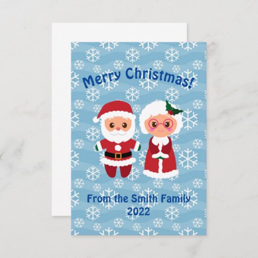 サンタとクロース夫人 クリスマスカード (正面/裏面)