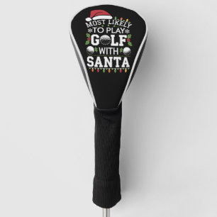 サンタとゴルフをする可能性が最も高い ファミリー クリスマス ゴルフヘッドカバー