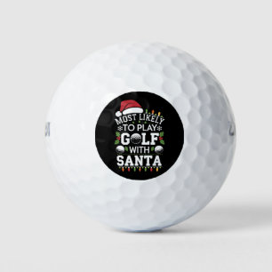 サンタとゴルフをする可能性が最も高い ファミリー クリスマス ゴルフボール