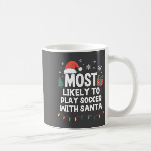 サンタとサッカーするのが一番好きなクリスマスTシャツ コーヒーマグカップ (右)