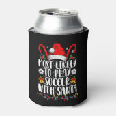 サンタとサッカーする家族のクリスマス 缶クーラー (缶正面)