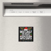 サンタとサッカーする確率が最も高い 面白いクリスマス マグネット (インサイチュ (食洗機))