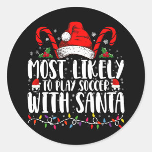 サンタとサッカーをする可能性が最も高いクリスマス ラウンドシール