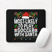 サンタとサッカーをする可能性大!楽しいクリスマスのユーモア マウスパッド (マウス)