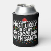 サンタとサッカーをする確率が最も高いクリスマス 缶クーラー (缶正面)