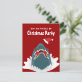 サンタとサメのクリスマスパーティー カスタム招待状 招待状 (スタンド正面)