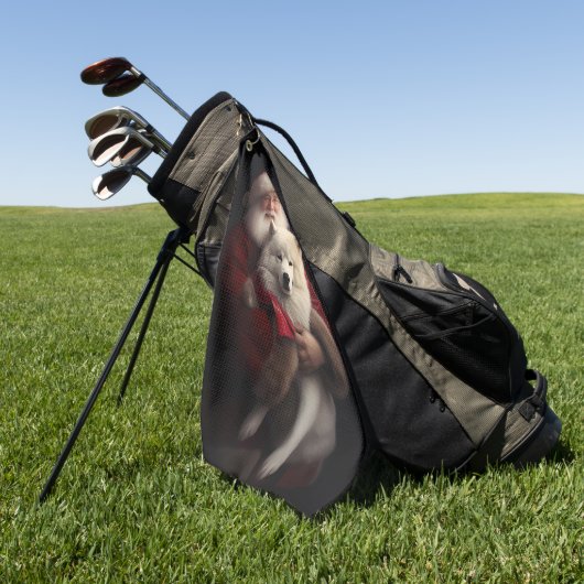 サンタとサモイドサンタフェスティバルクリスマス ゴルフタオル (グリーン)