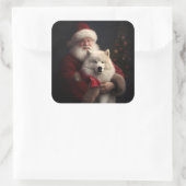 サンタとサモイドサンタフェスティバルクリスマス スクエアシール (バッグ)